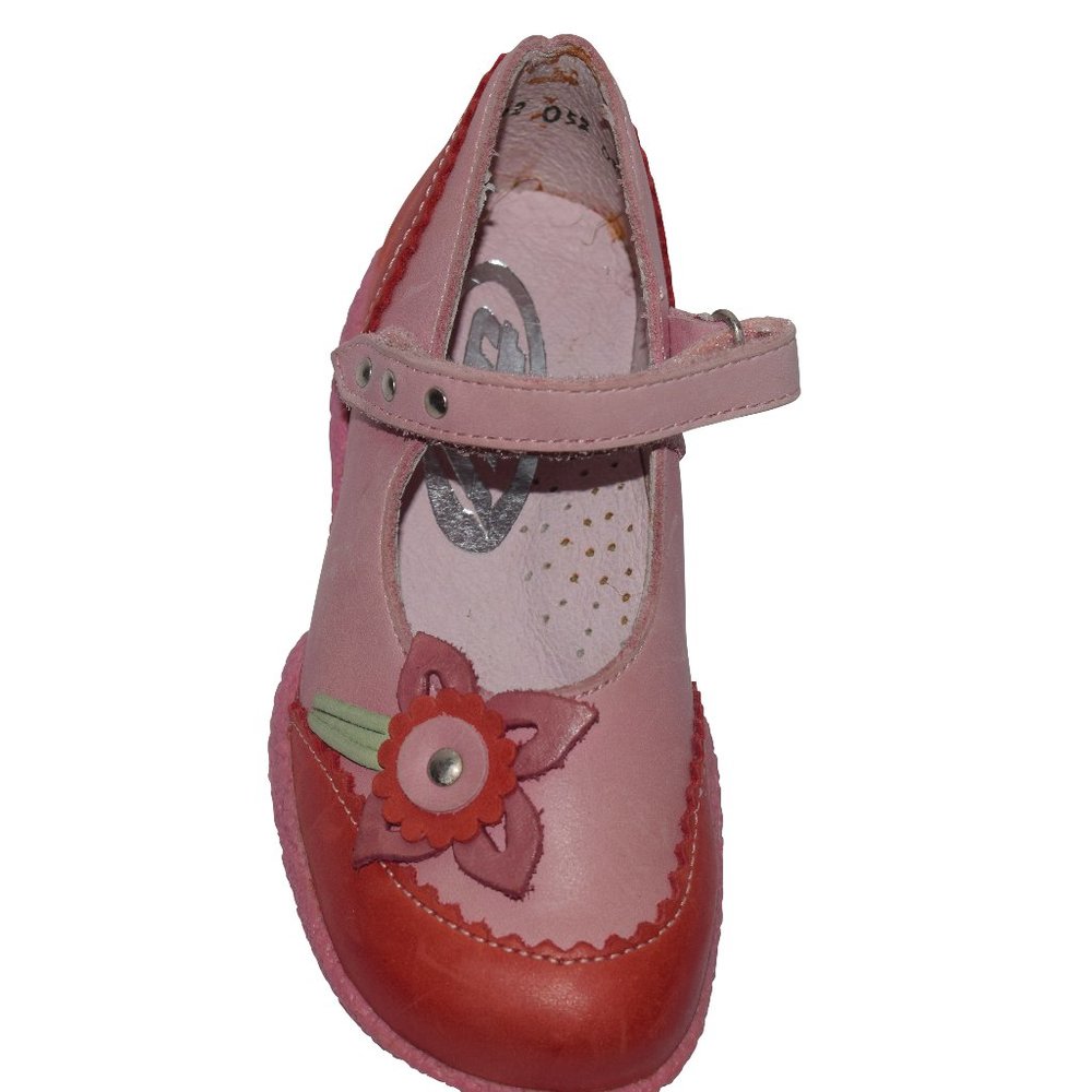 NWT TTY Pink and Red Leather Mary Jane Kids Shoes